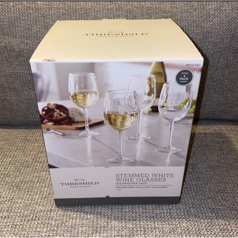 Threshold Stemmed White Wine Glasses